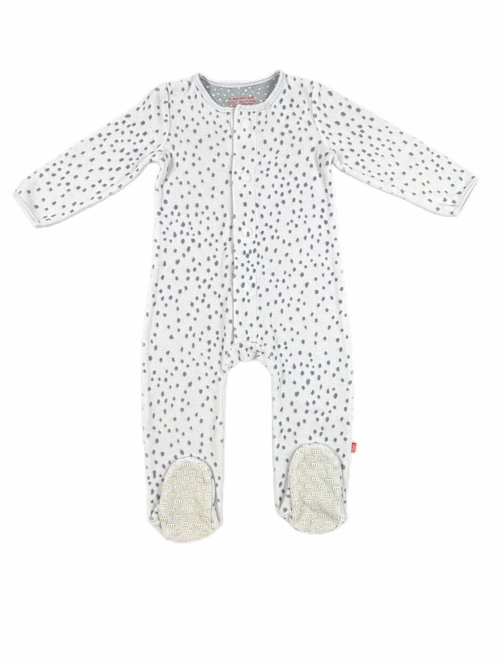 MAGNETIC ME Velour Spotted Magnetic Footie - 12-18M
